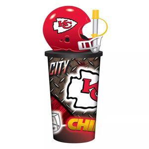 NFL Kansas City Chiefs Helmet Cup 32oz Plastic with Straw